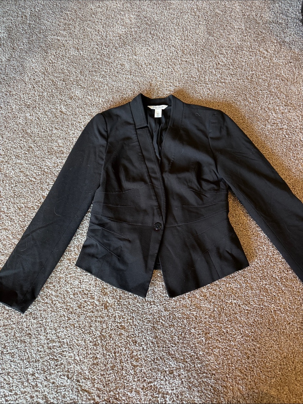 White House Black Market Black Women's Single-Button Fitted Blazer